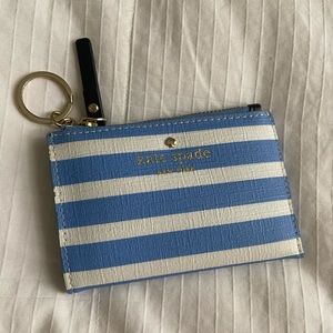 Kate Spade striped keychain pouch